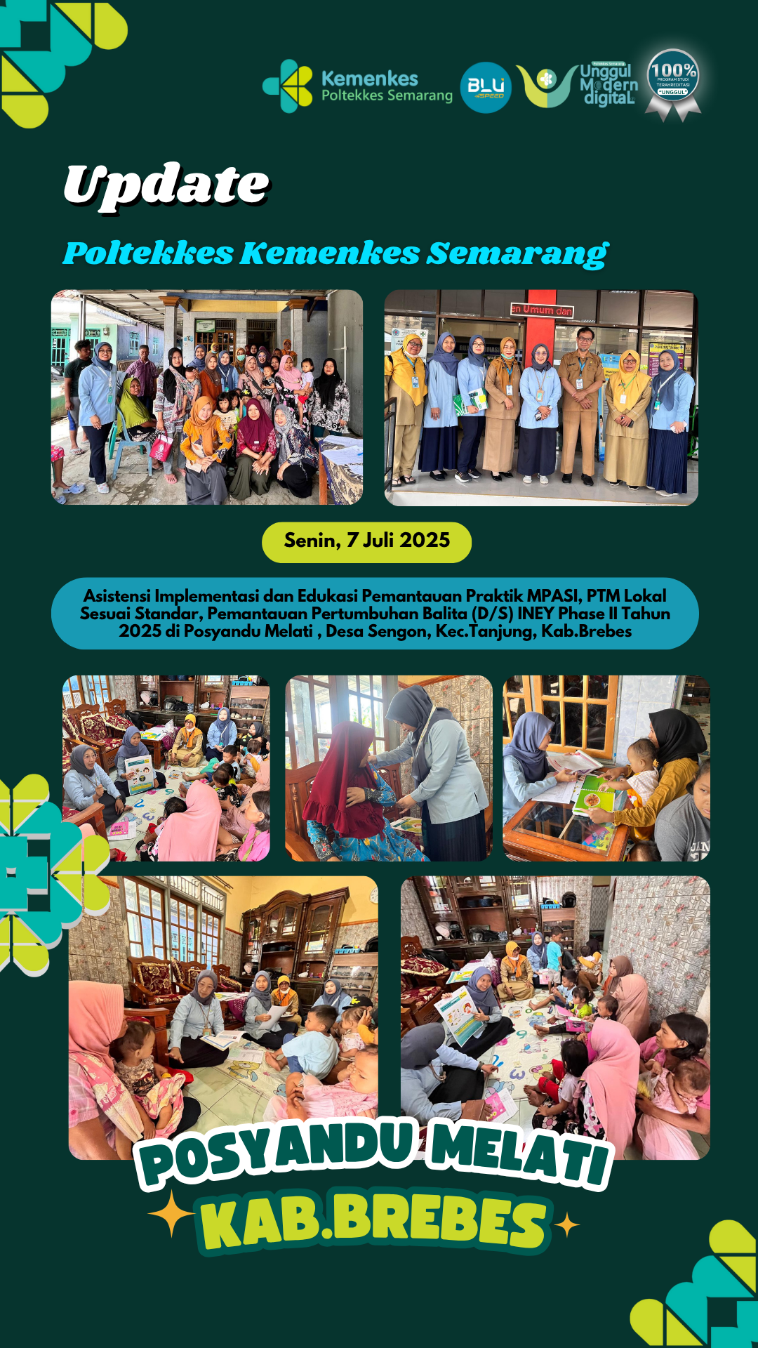 Asistensi Implementasi dan Edukasi Pemantauan Praktik MPASI, PMT Lokal dan Pertumbuhan Balita (D/S) INEY Phase II Kabupaten Brebes